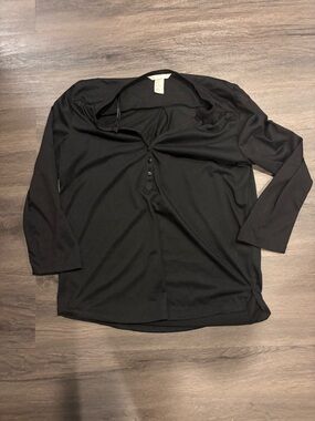 H&M Black Long Sleeve Henley Shirt